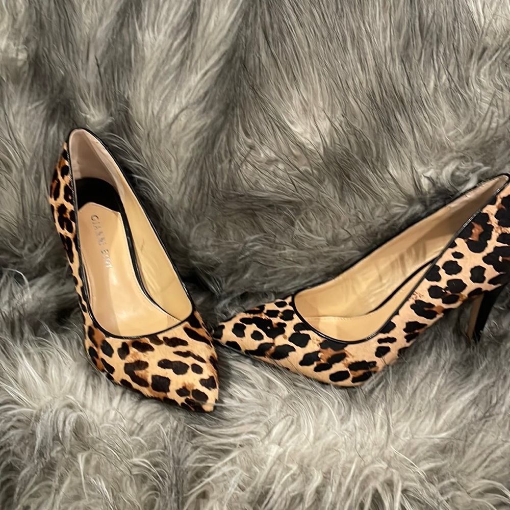 GIANNI BINI Leopard calf hair heels